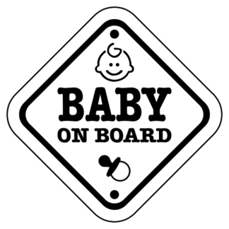 Baby On Board Sign Sticker (Black)